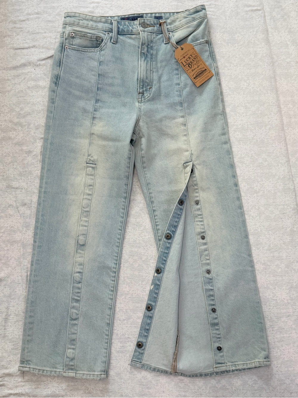 Lucky Brand Lucky Pins Jeans Women 10/30 High Rise Snap Slit Light Wash NWT
